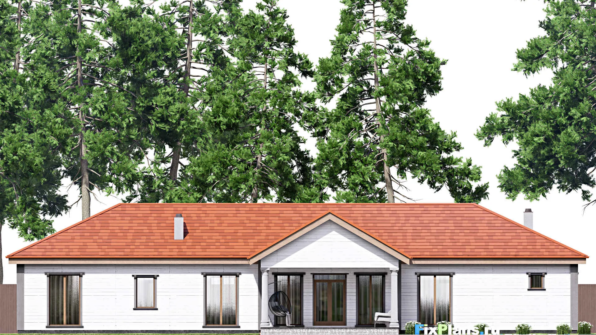 F-16379 - Проект одноэтажного дома 19 на 26, площадью 280 м² с 3 спальнями