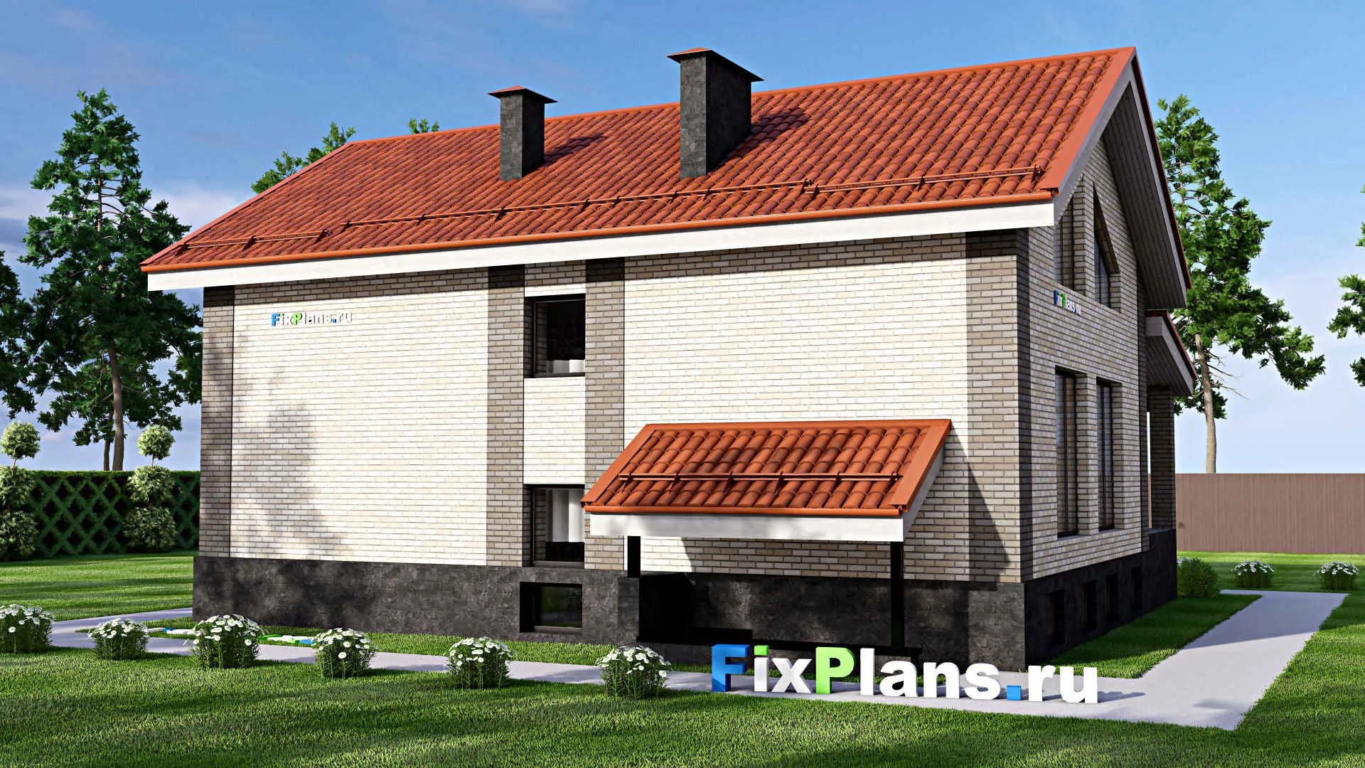 F-15722 - Проект дома с мансардой 12 на 13, площадью 170 м² с 3 спальнями