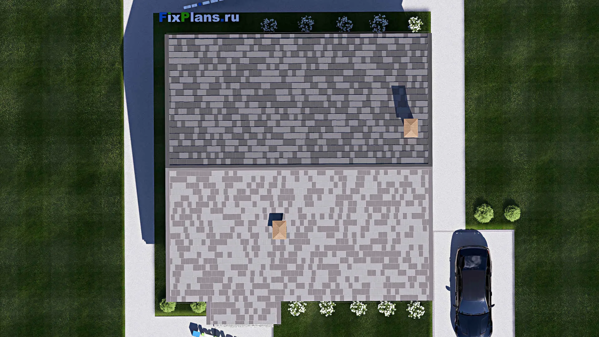 F-17819 - Проект одноэтажного дома 12 на 14, площадью 120 м² с 2 спальнями