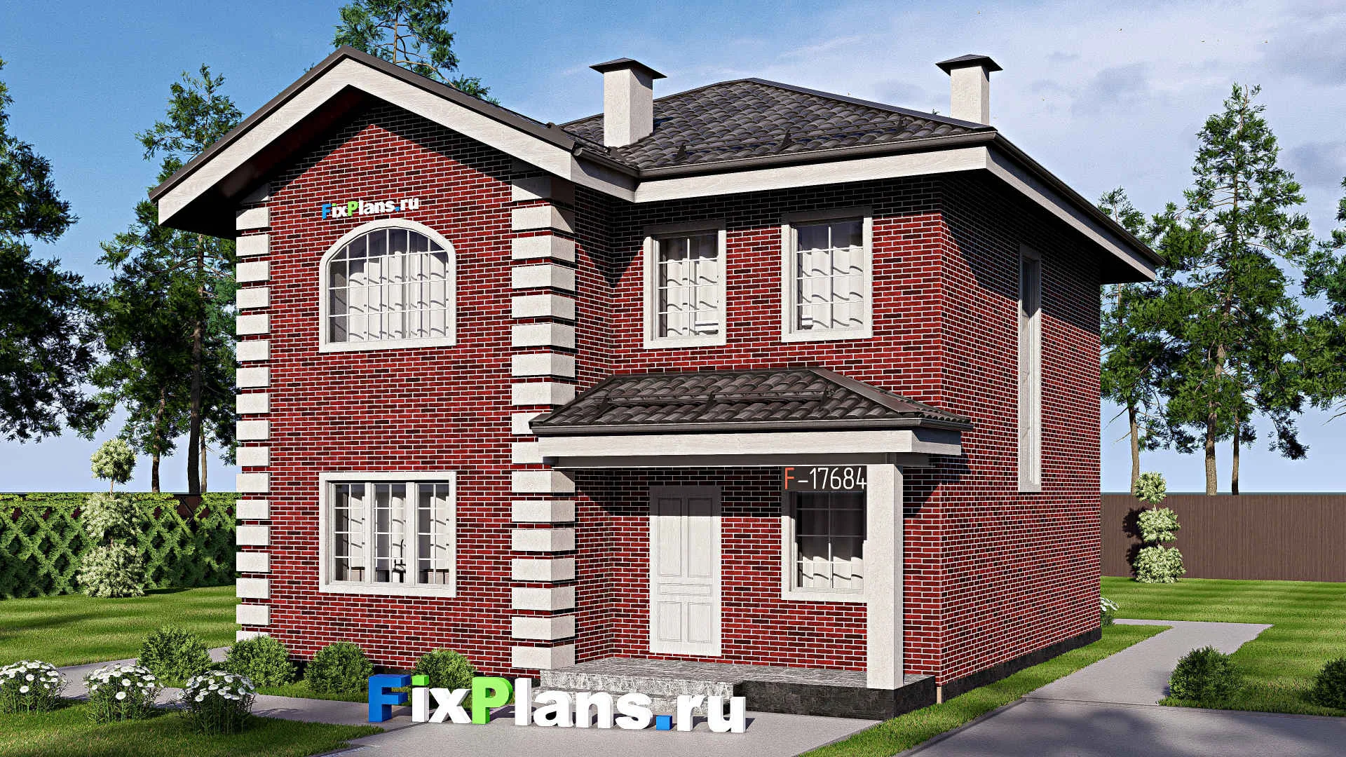 F-17684 - Проект двухэтажного дома 10 на 11, площадью 130 м² с 4 спальнями