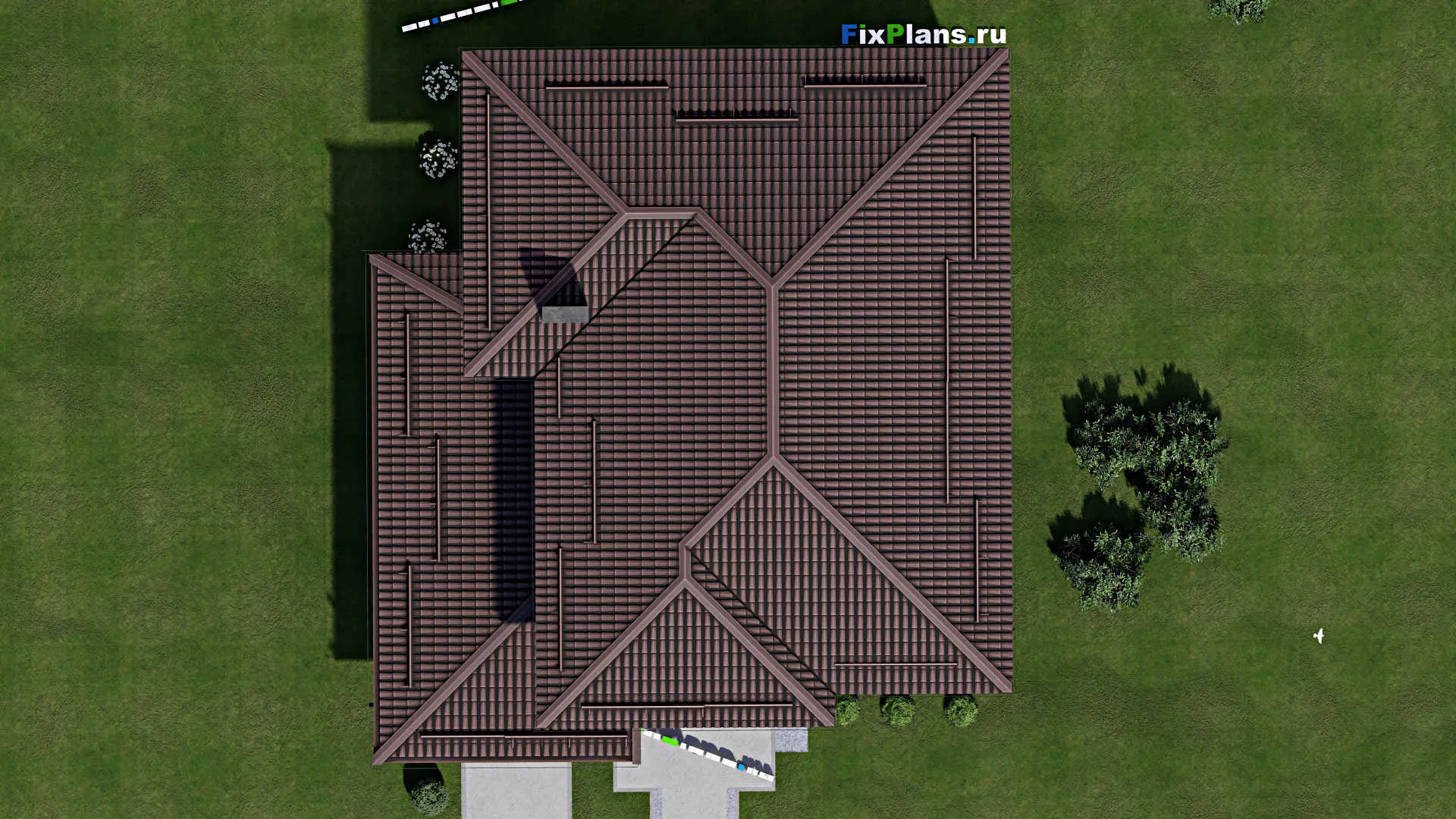 F-2114 - Проект двухэтажного дома 14 на 16, площадью 240 м² с балконом, гаражом на 1 машину и 4 спальнями