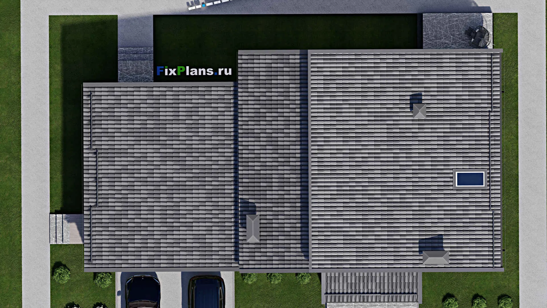 F-6218 - Планы дома с мансардой 16 на 22, площадью 310 м² с террасой, балконом, гаражом на 2 машины и 6 спальнями