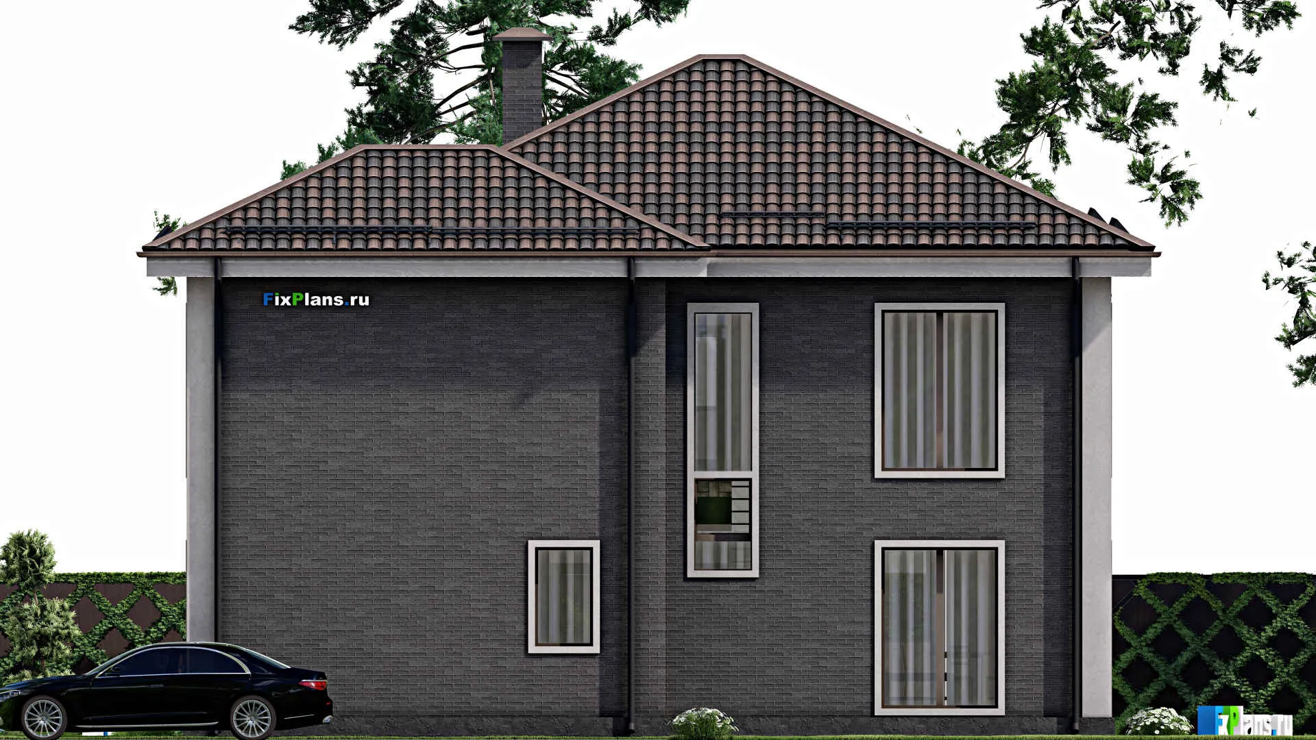 F-5498 - Планы двухэтажного дома 12 на 14, площадью 190 м² с 4 спальнями