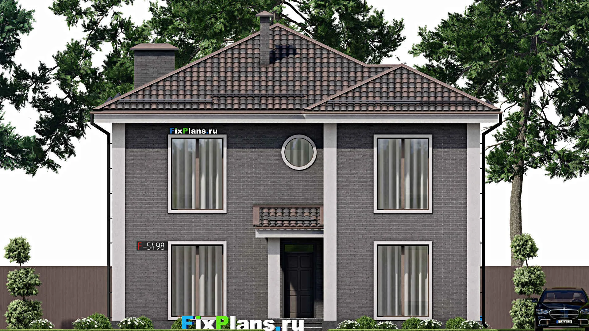 F-5498 - Планы двухэтажного дома 12 на 14, площадью 190 м² с 4 спальнями