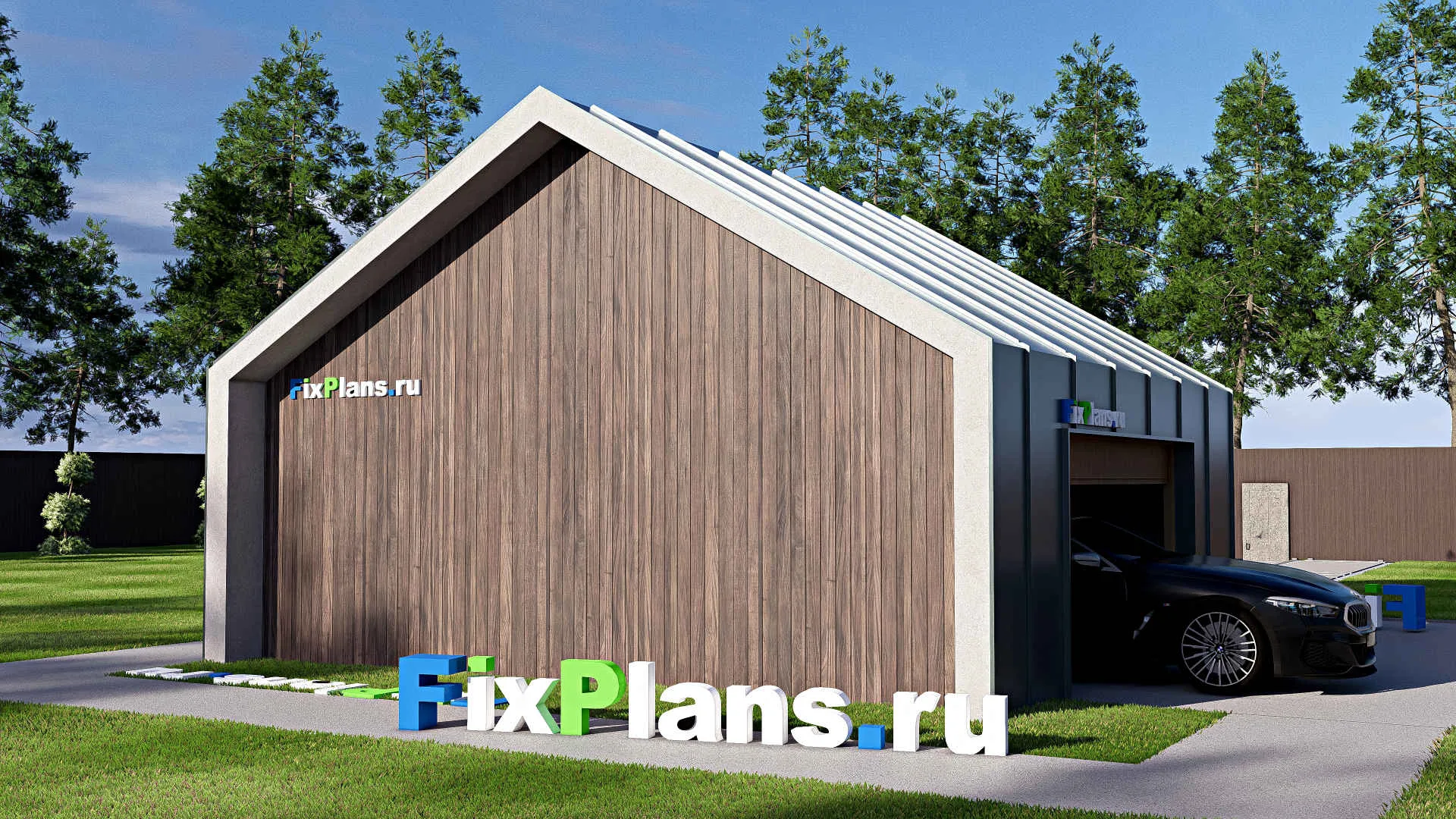 F-21023 - Проект гаража 8 на 8, площадью 50 м² на 2 машиноместа