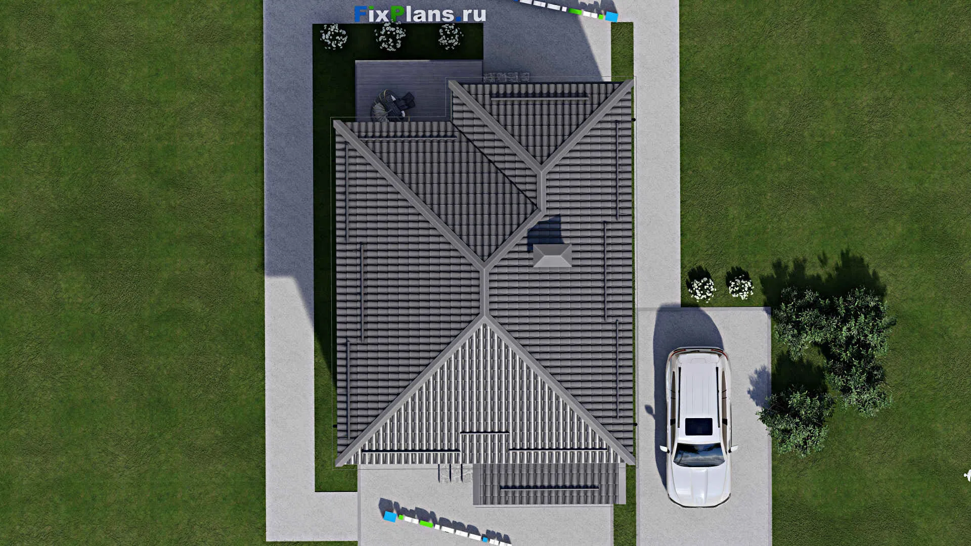 F-3824 - Планы двухэтажного дома 8 на 11, площадью 130 м² с террасой, балконом и 3 спальнями