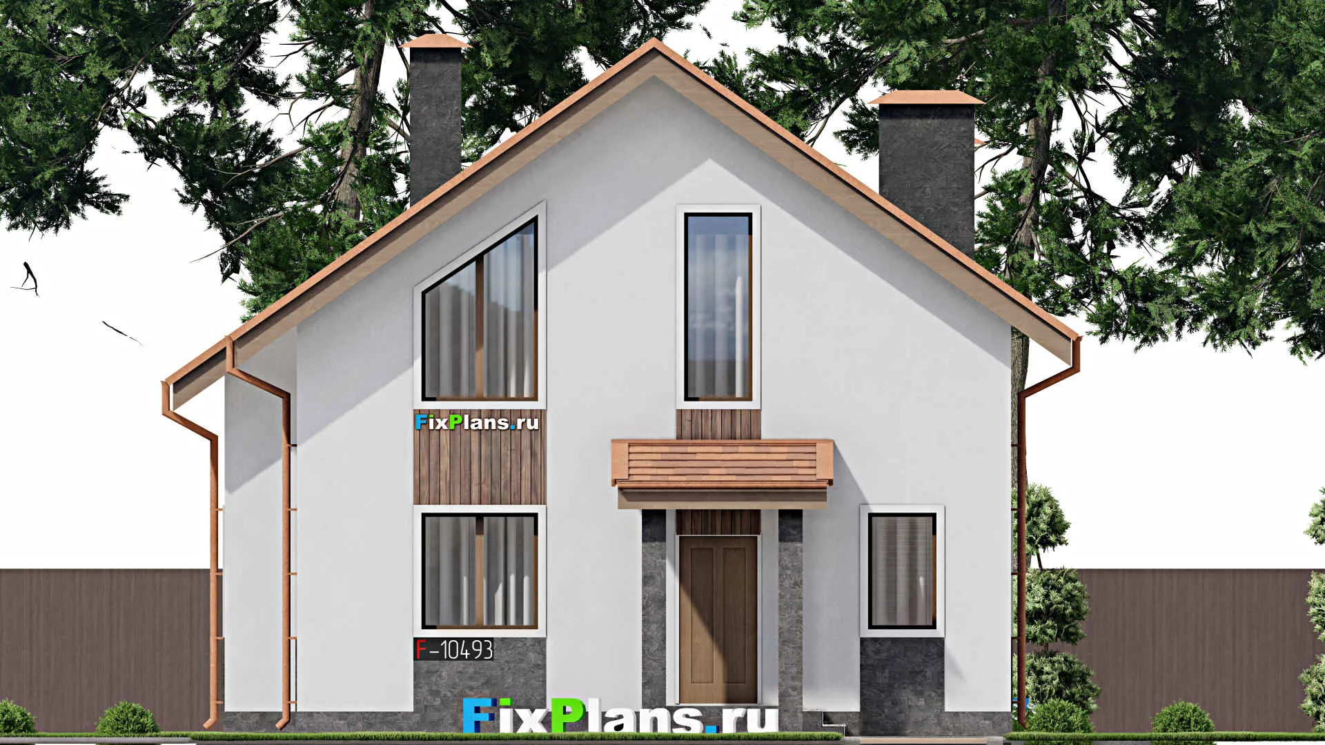 F-10493 - Проект дома с мансардой 10 на 14, площадью 150 м² с 4 спальнями