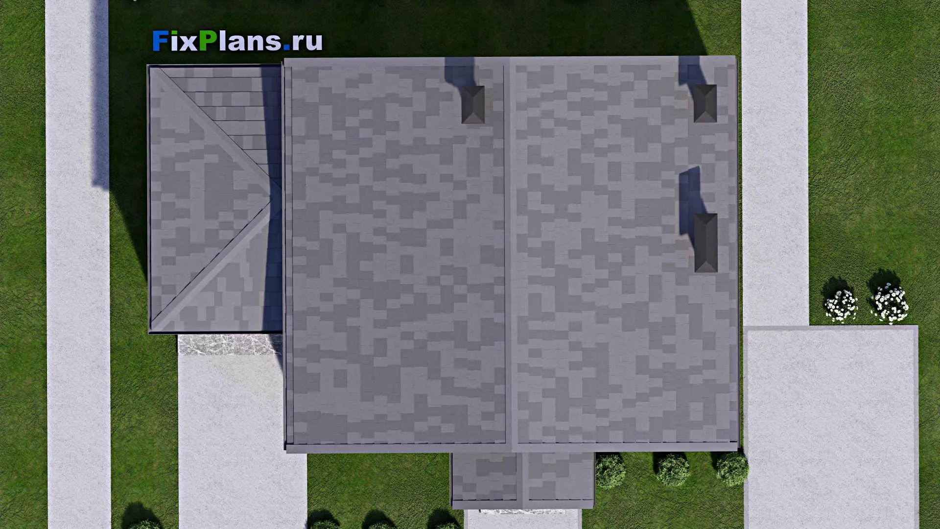 F-10043 - Планы дома с мансардой 10 на 14, площадью 140 м² с террасой и 4 спальнями