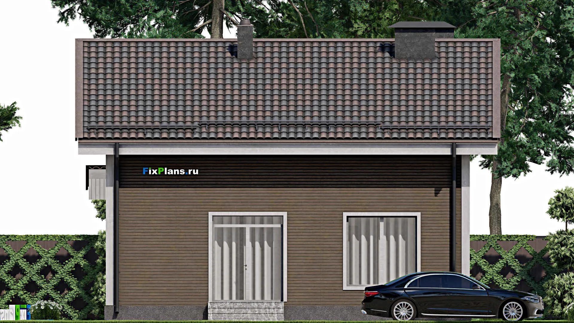 F-4913 - Проект дома с мансардой 11 на 13, площадью 160 м² с террасой и 5 спальнями