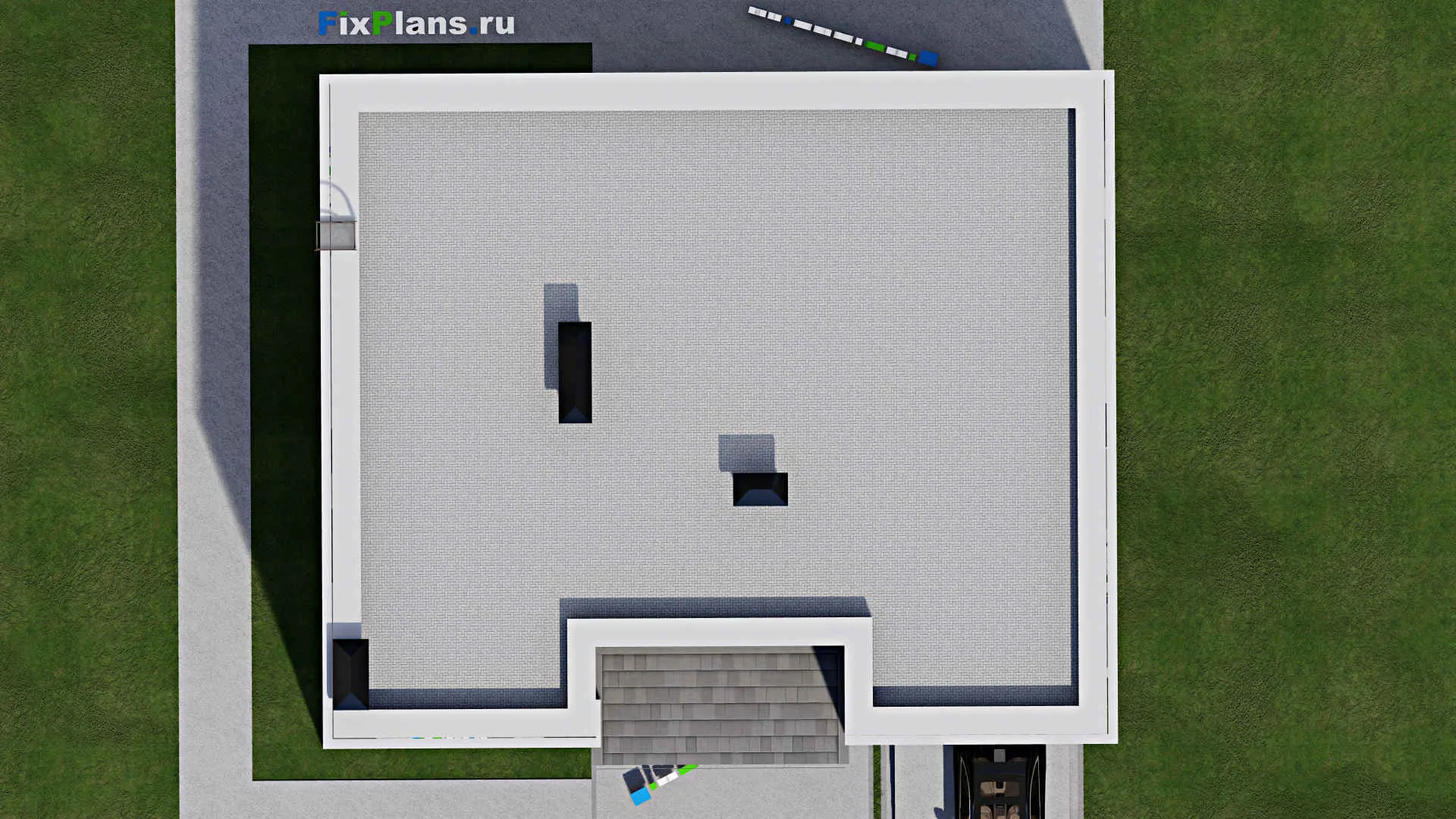 F-8378 - Проект двухэтажного дома 14 на 16, площадью 310 м² с террасой, балконом, гаражом на 1 машину и 4 спальнями