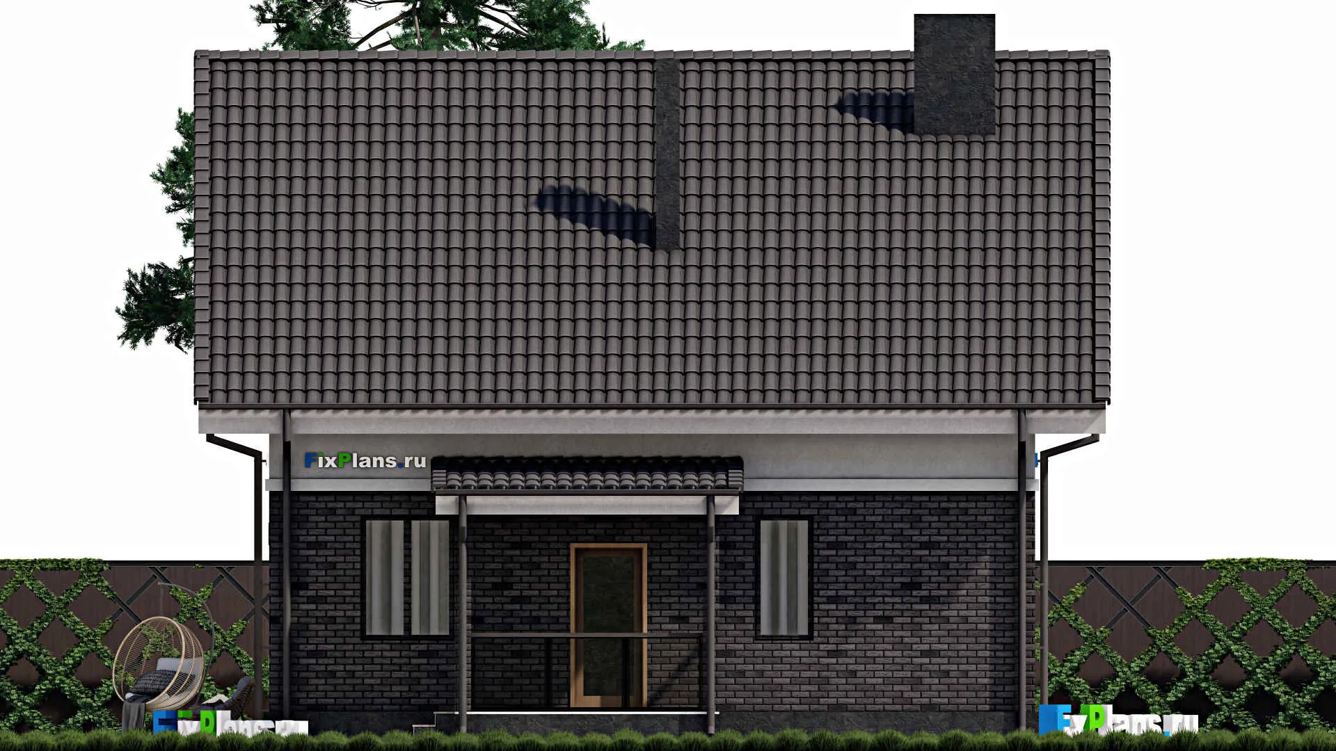 F-0071 - Проект дома с мансардой 10 на 15, площадью 190 м² с балконом, гаражом на 2 машины и 4 спальнями