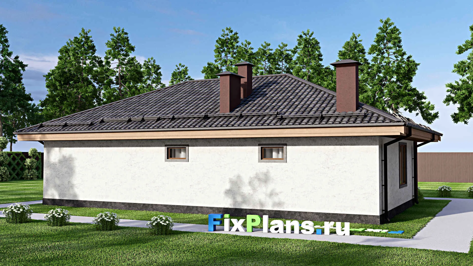 F-13922 - Проект бани 9 на 15, площадью 110 м² с терассой и санузлом