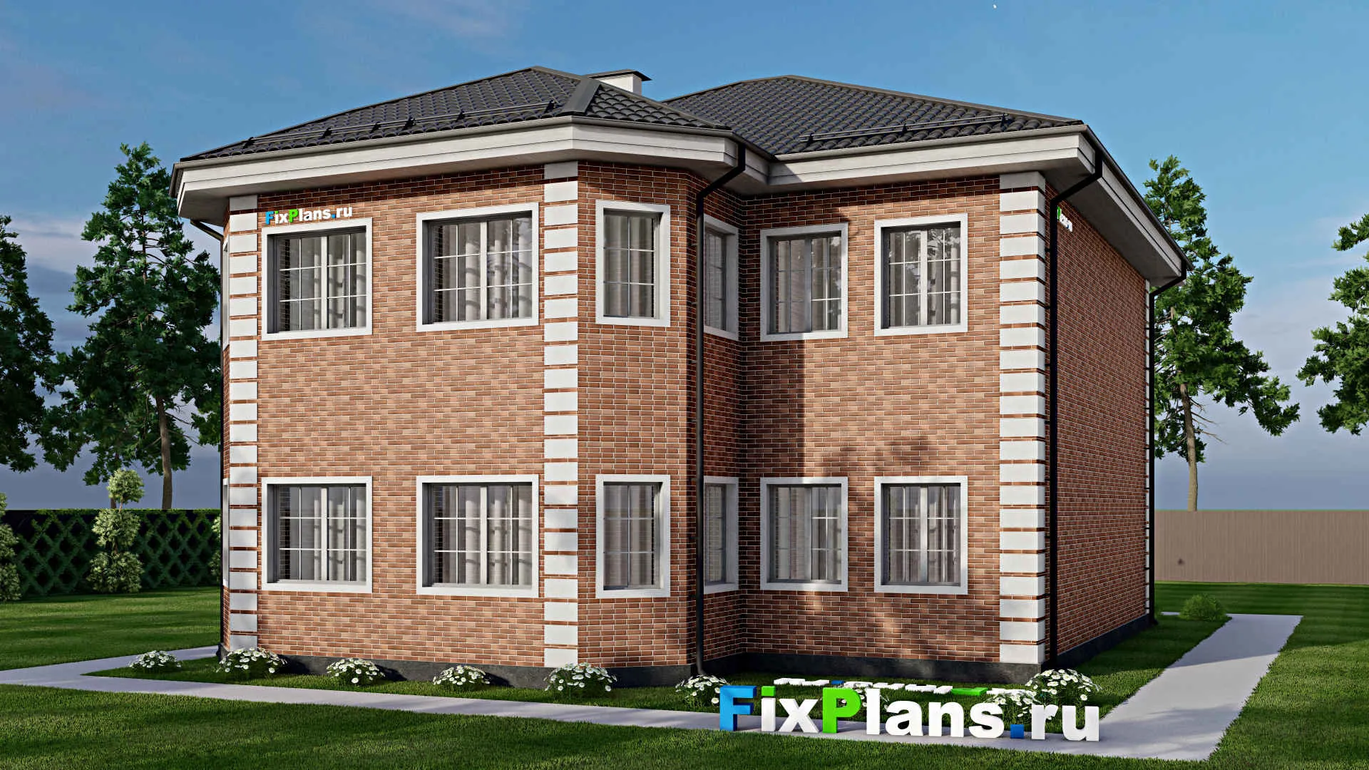 F-5228 - Проект двухэтажного дома 13 на 17, площадью 260 м² с 7 спальнями