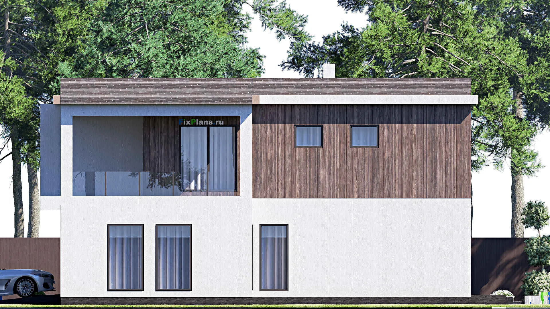 F-18701 - Проект двухэтажного дома 12 на 17, площадью 240 м² с террасой, балконом и 3 спальнями