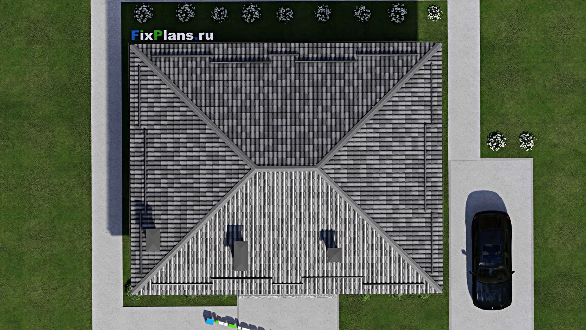 F-6533 - Проект одноэтажного дома 11 на 14, площадью 120 м² с 3 спальнями