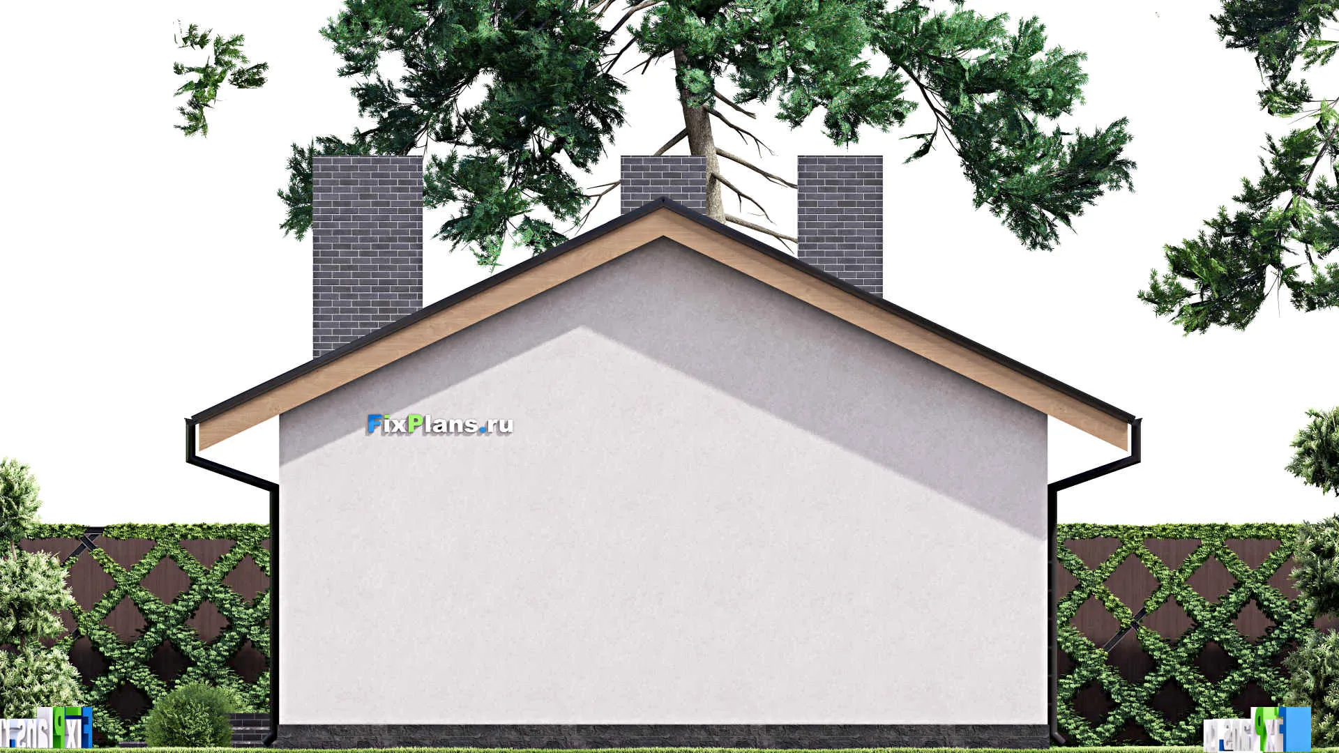 F-15803 - Проект одноэтажного дома 9 на 20, площадью 140 м² с террасой и 4 спальнями