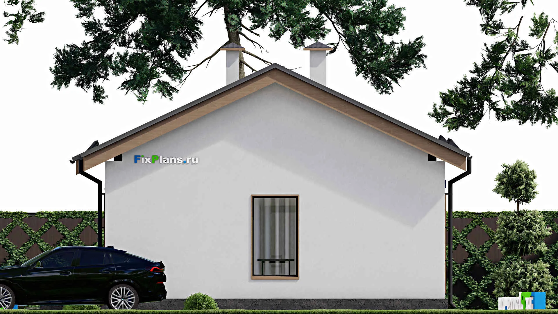 F-10466 - Проект одноэтажного дома 10 на 12, площадью 80 м² с 3 спальнями