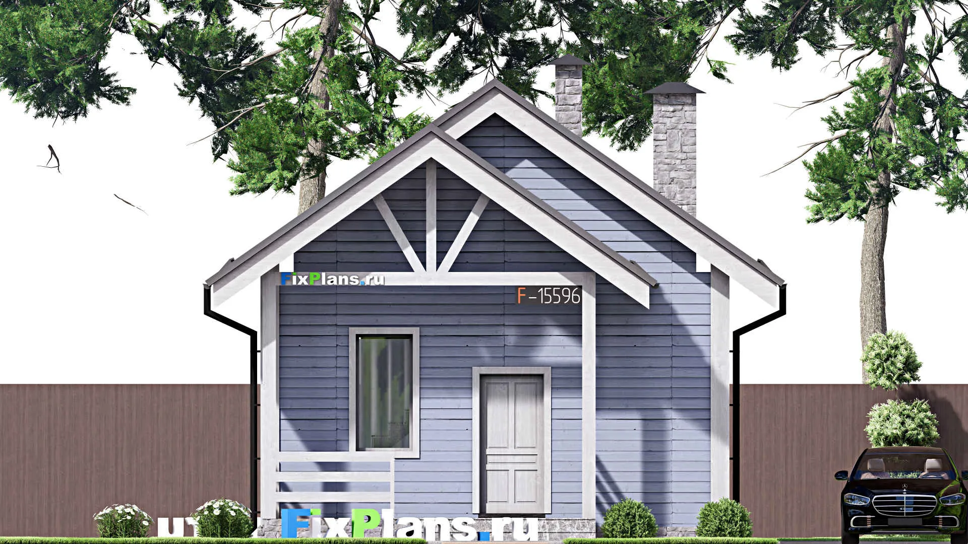 F-15596 - Проект бани 7 на 9, площадью 80 м² с комнатой отдыха, мансардой и санузлом