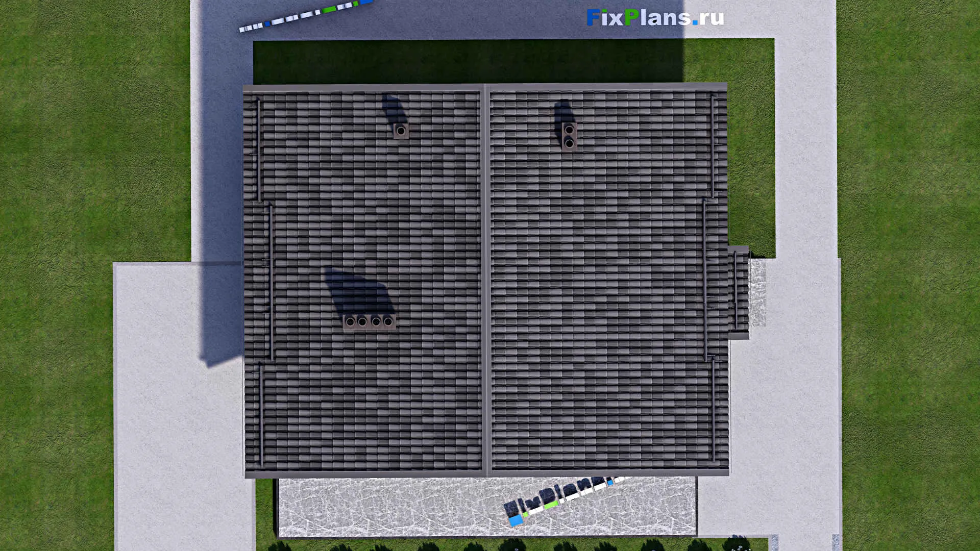 F-14534 - Планы дома с мансардой 13 на 14, площадью 160 м² с террасой и 4 спальнями