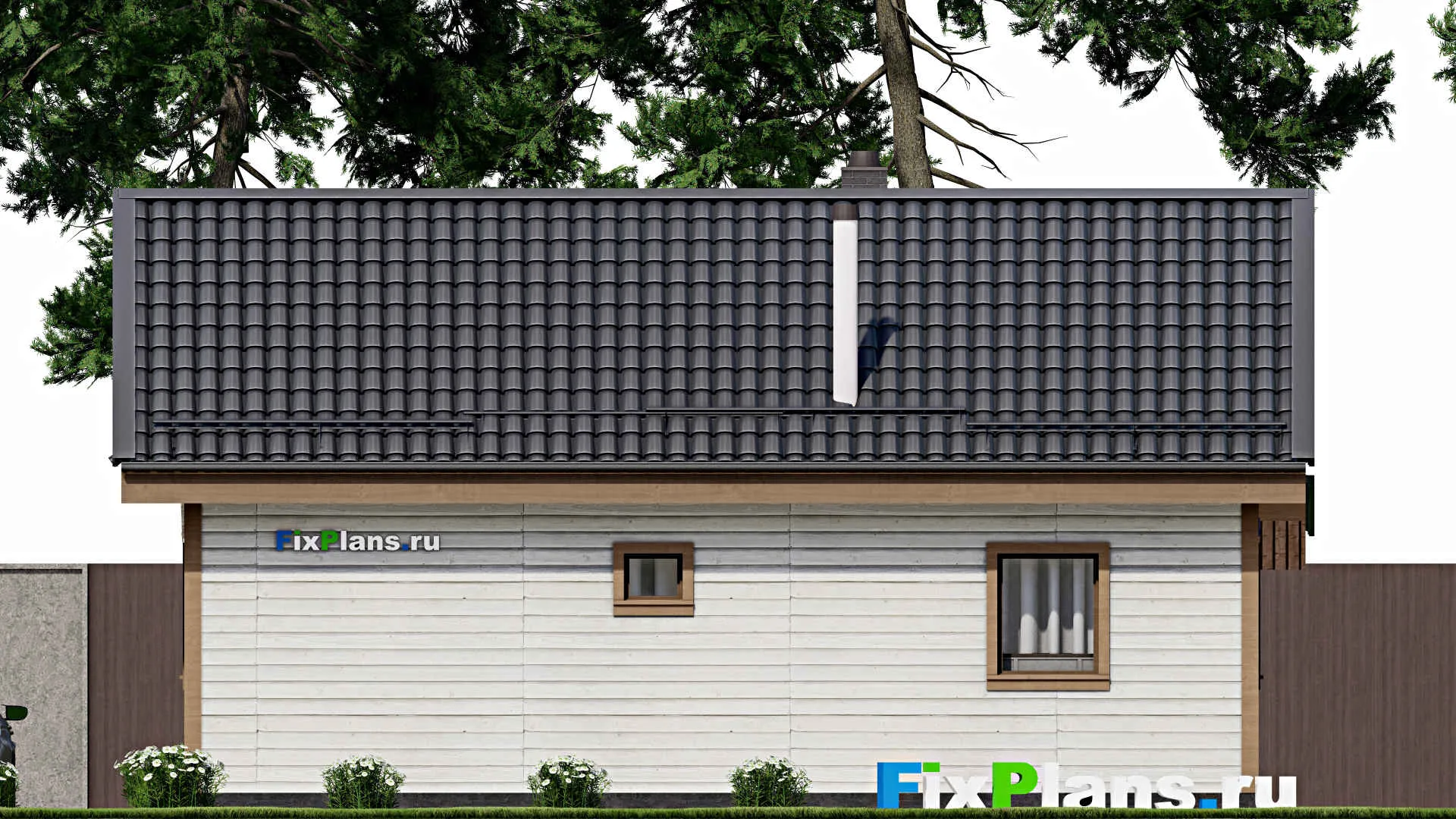 F-12320 - Проект одноэтажного дома 8 на 11, площадью 60 м² с 2 спальнями