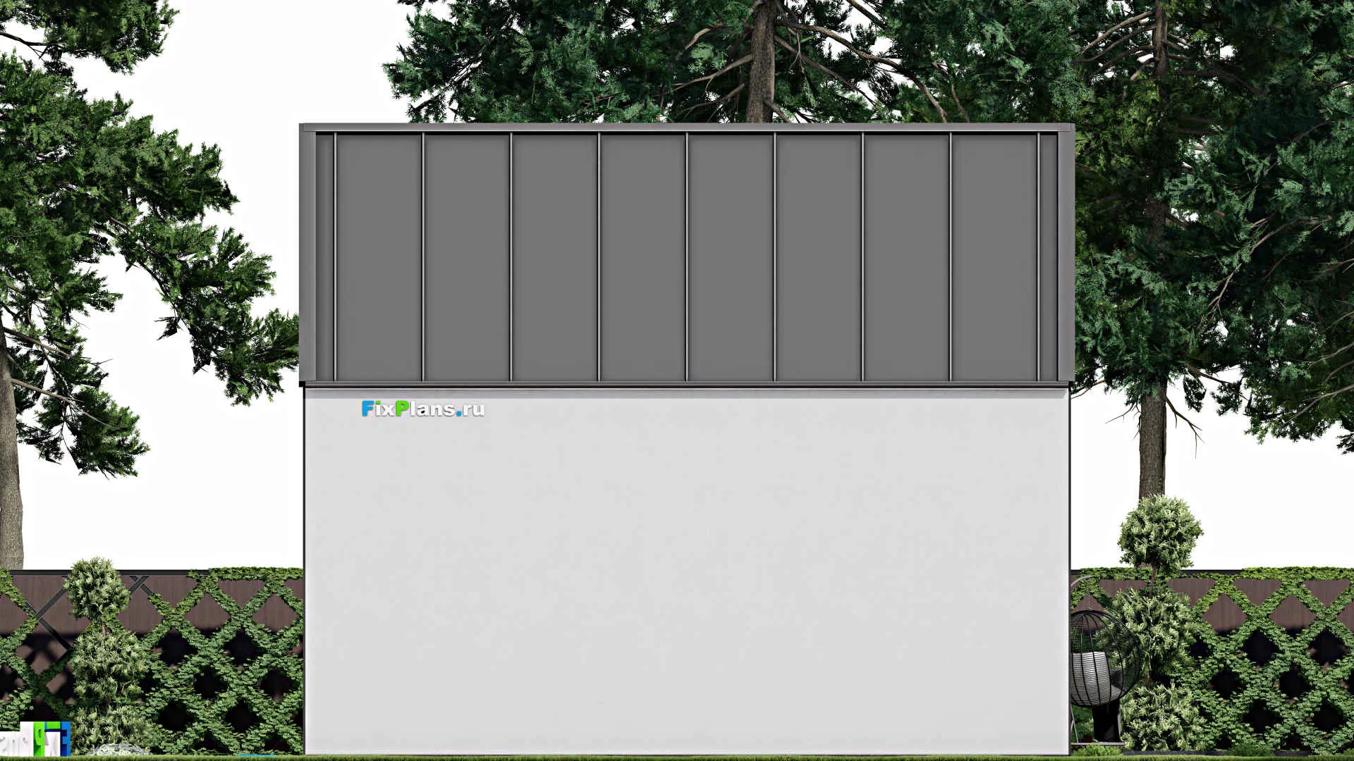 F-6857 - Проект дома с мансардой 9 на 10, площадью 120 м² с террасой и 3 спальнями