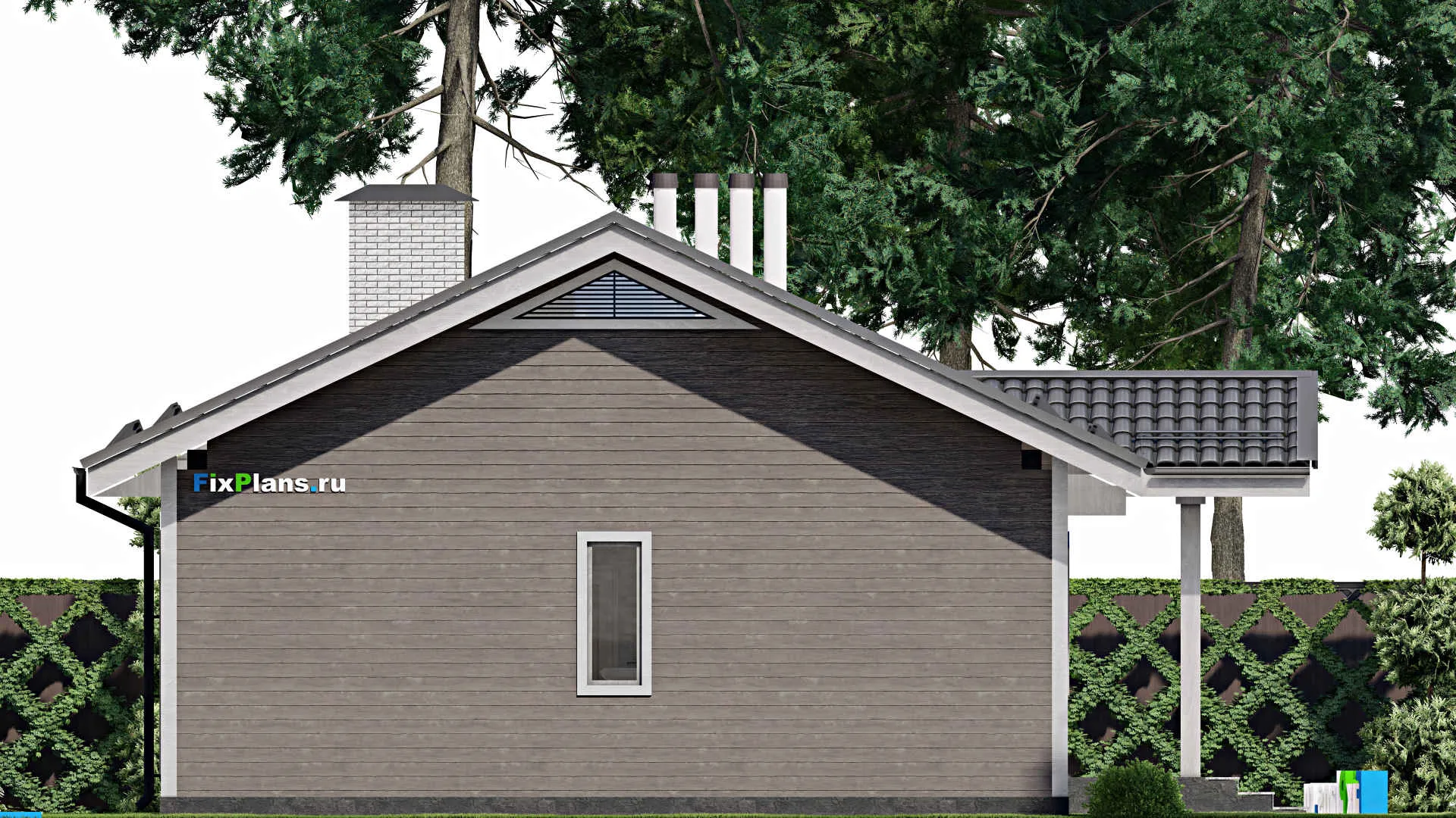 F-5138 - Проект одноэтажного дома 10 на 15, площадью 140 м² с террасой, баней и 3 спальнями