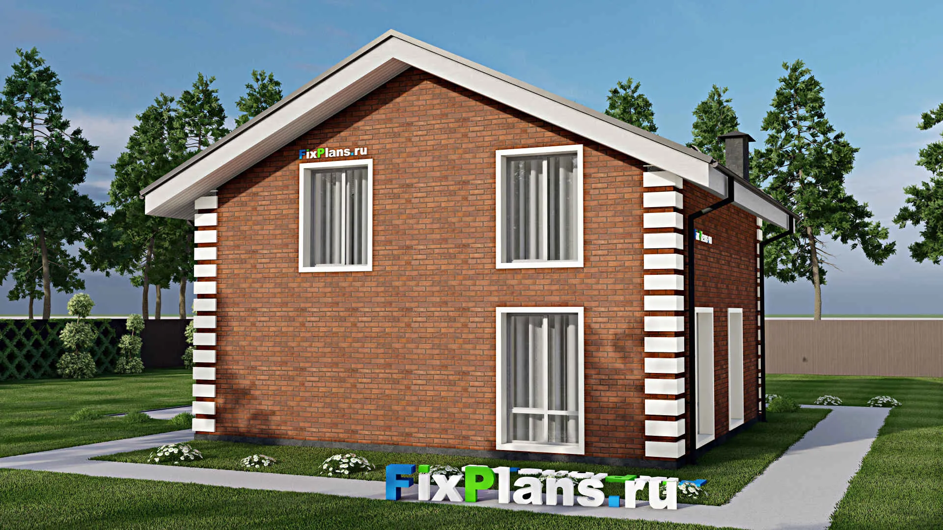 F-6182 - Проект дома с мансардой 10 на 10, площадью 140 м² с 4 спальнями